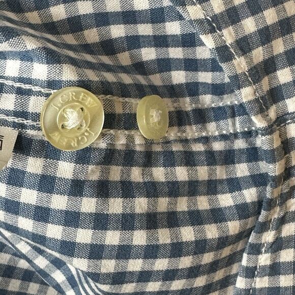Tailored By J. Crew Shirt Slim Fit Men’s XL Blue Gingham Button Down Long Sleeve - Picture 11 of 13